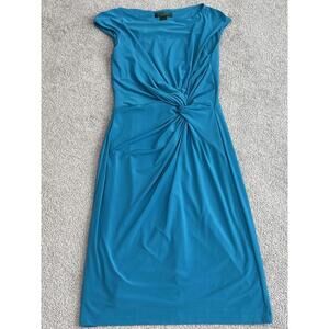 Lauren Ralph Lauren Teal Twist-Front Dress Size 4